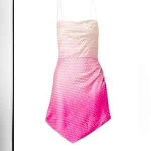 Retrofête Pink Ombré Rhinestone Silk Dress